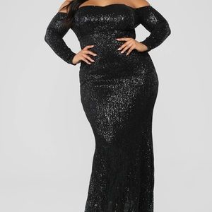 NEW black sequin dress-size 2x